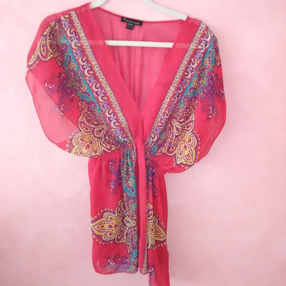 Sheer Blouse - Twenty One - Size M - Cute!